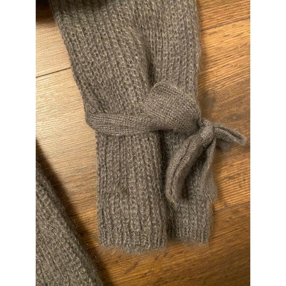 EUC Bow Tie sleeves oversized mohair turtleneck sweater ribbed green sz: S - Picture 5 of 14